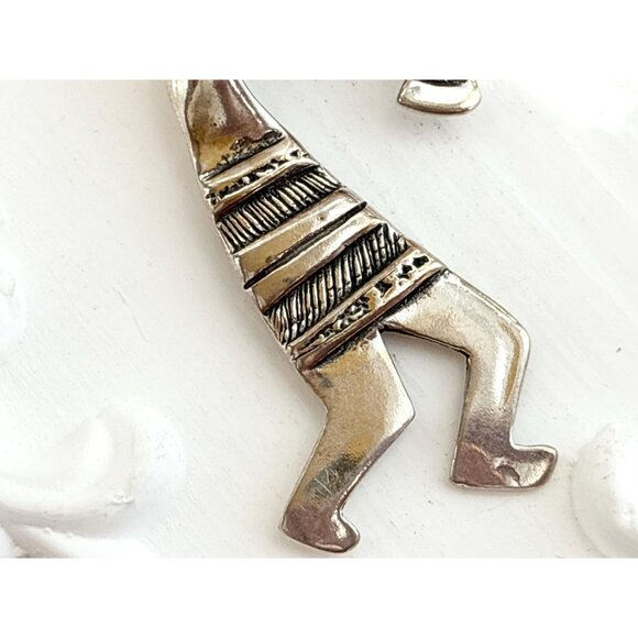 Sterling Silver Kokopelli Fertility Deity Carved Native American Vintage Pendant - Picture 5 of 10
